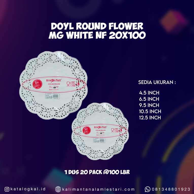 [Dragon Pack] - Doyl Round Flower MG White NF20x100 (Pack)