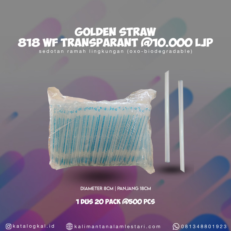 [Golden Straw] - Sedotan 818WF Transparan @10000 LJP