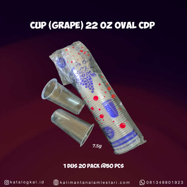 [Grape] - Cup Plastik 22oz Oval CDP