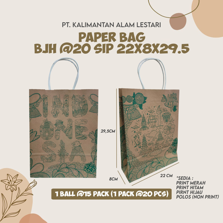 [SIPaper] - Paper Bag BJH 22x8x29.5cm @20