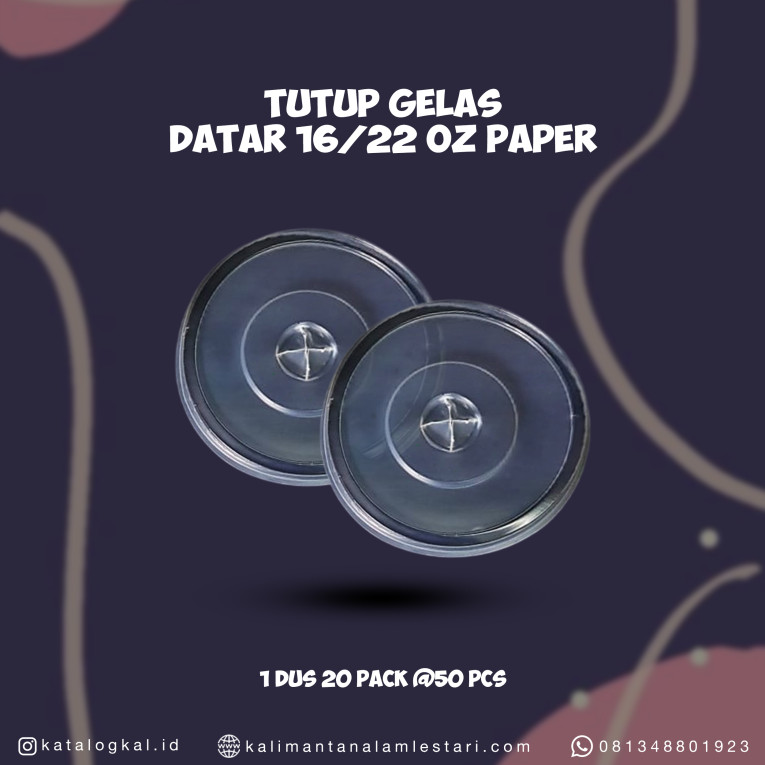 [Starindo] - Tutup Gelas Datar 16/22oz Paper