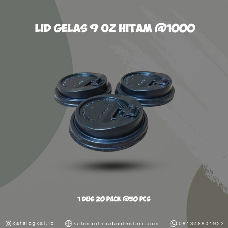 [T.M] - Lid Gelas 9oz Hitam @1000