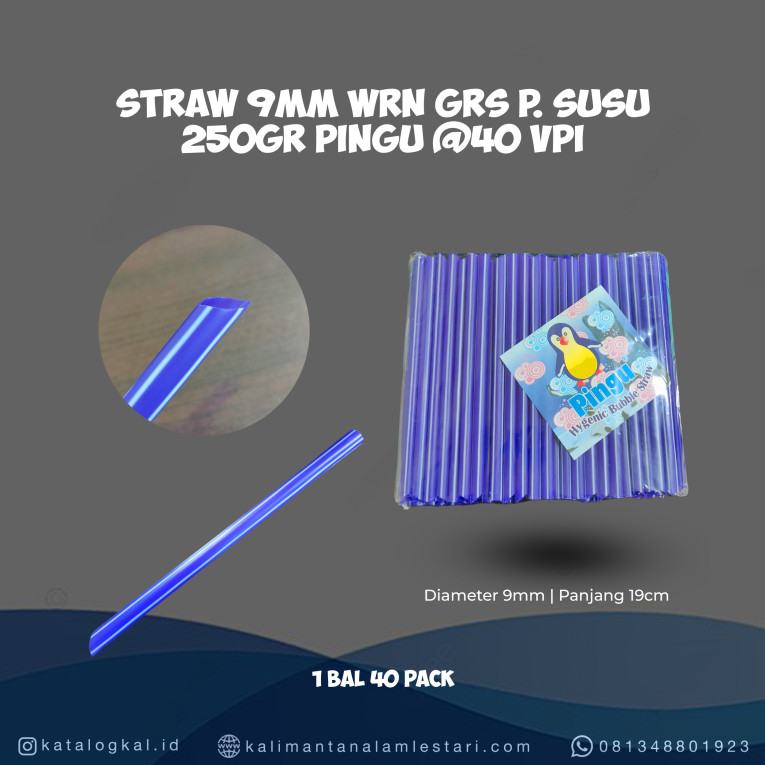 [Pingu] - Sedotan Straw 9mm Warna Garis Putih Susu 250gr @40 VPI