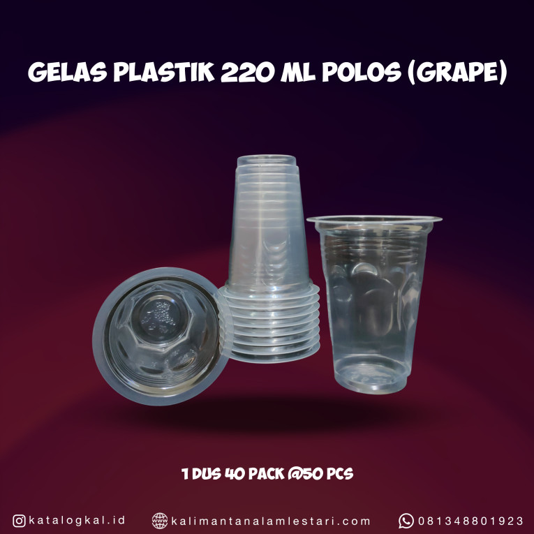 [Grape] - Gelas Plastik 220ml Polos