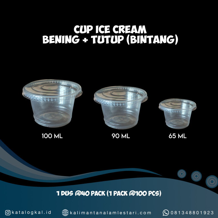 [Bintang] - Cup Ice Cream Bening + Tutup