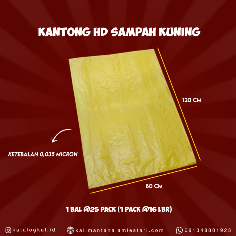 [Bawang] - Kantong HD Sampah Kuning 80x120x0.035