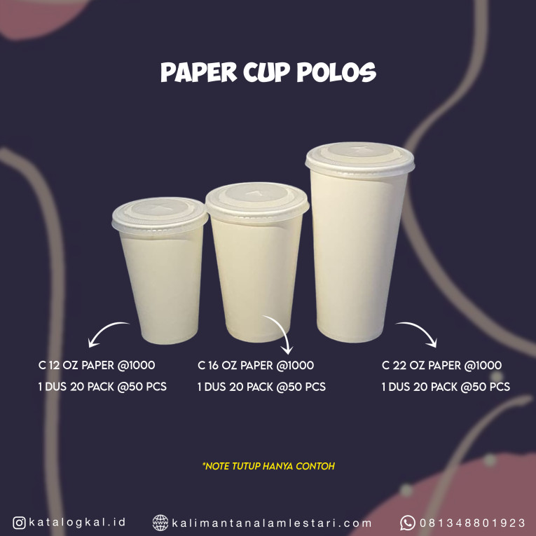 [Starindo] - Paper Cup 22oz Polos